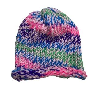 Hand knit crochet beanie